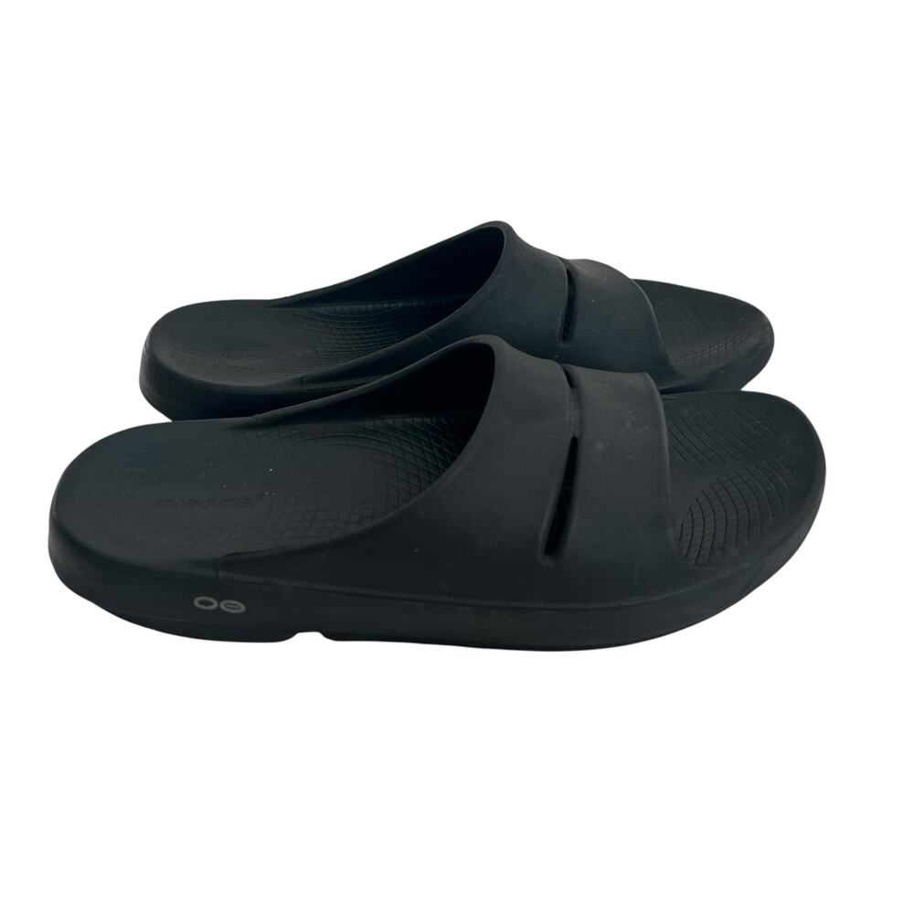 OOFOS Black Recovery Slide On Sandals Men Size 11
